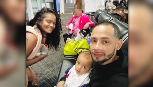 Hanoi Peralta, left, Jo<em></em>nathan Rivera, right, and their son, Kayden Rivera, bottom, were found dead in a Bronx apartment building early Sunday, Nov. 26, 2023.